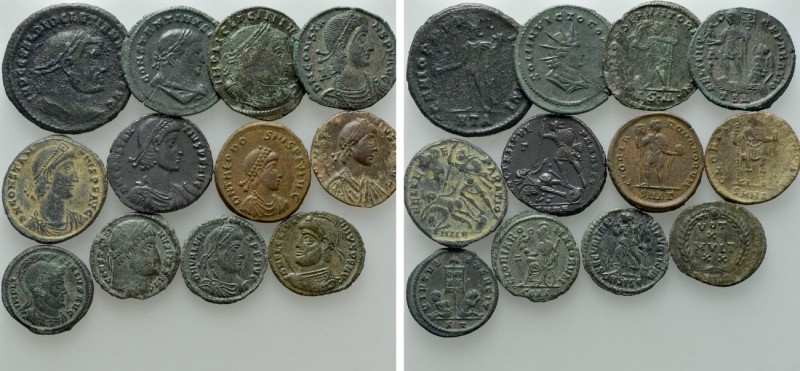 12 Late Roman Coins. 

Obv: .
Rev: .

. 

Condition: See picture.

Weig...