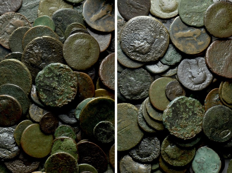 Circa 97 Roman Coins; Asses, Quadrantes etc. 

Obv: .
Rev: .

. 

Conditi...
