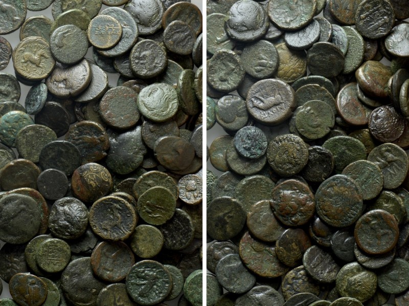 Circa 150 Greek Coins. 

Obv: .
Rev: .

. 

Condition: See picture.

We...
