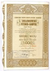 L. Zieleniewski i Fitzner - Gamper SA, 10 x 1.000 złotych 1938 Rzadziej spotykany walor największej galicyjskiej spółki działającej w branży maszynowe...