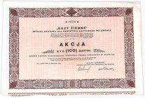 Gazy Ziemne SA, 100 złotych 1931 Spotykana akcja jednej z większych spółek zajmujących się wydobyciem i przeróbką ropy naftowej.
Reference: Koziorows...