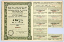 Towarzystwo Budowy i Eksploatacji Kolei Dojazdowych w Polsce SA, 100 złotych 1937 Akcji spółek kolejowych mamy w Polsce niezbyt wiele emisji. To jedna...