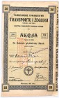 Warszawskie Towarzystwo Transportu i Żeglugi, 250 marek 1921 Akcja I emisji jednego z większych przedsiębiorstw z branży TLS.
Reference: Koziorowski ...