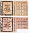 Tepege, 1.000 marek i 20 x 1.000 marek 1923 (2szt.) Popularne akcje z branży górniczo-naftowej.
Reference: Koziorowski 1-2032-5 i 7 

 Poland BONDS...