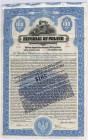 8% Pożyczka Dolarowa skonwertowana na 105 dolarów 1925 - RZADKOŚĆ Bardzo rzadki papier wartościowy z wyceną amatorską w Moczydłowskim. Zachowana więks...