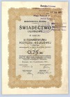 5% Konwersyjna Pożyczka Kolejowa Świadectwo ułamkowe na 0,75 złotych 1926 Reference: Bykowski 14.1 

 Poland BONDS AND SHARES Bonds Poland
