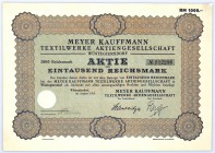 Wustegiersdorf, Meyer Kauffmann Textilwerke, 1000 Reichsmark 1920 

 Poland BONDS AND SHARES Foreign shares Germany Russia