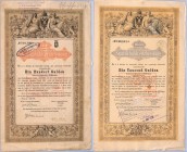 Austria 5% dług państwowy na 100 i 1000 złotych austriackiej waluty 1868 

 Poland BONDS AND SHARES Foreign shares Austria
