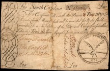 Colonial Notes

SC-100. South Carolina. June 1, 1775. 20 Pounds. Fine.

A Fine example of this scarcer South Carolina colonial. This note has been...