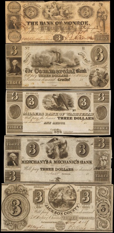Michigan

Lot of (14) Michigan Obsolete Notes. 1800s. $3. Fine to About Uncirc...