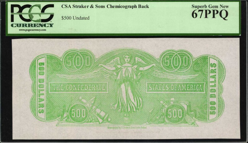 Confederate Currency

Lot of (3) Confederate Currency. CSA Straker & Sons Chem...