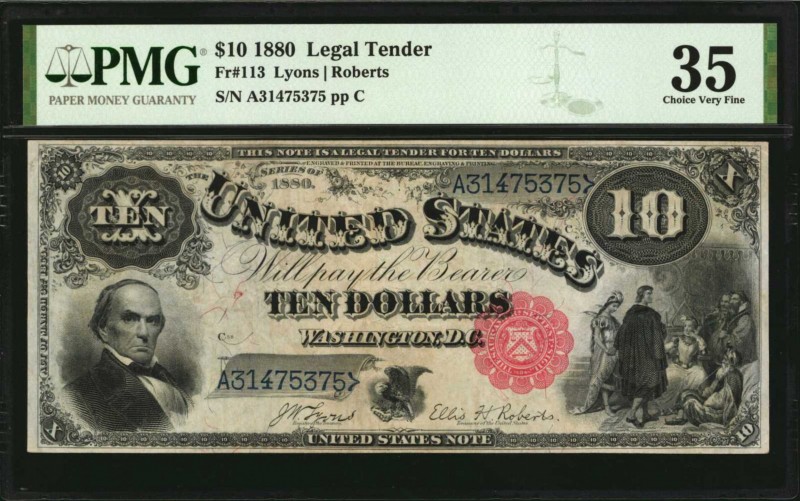 Legal Tender Notes

Fr. 113. 1880 $10 Legal Tender Note. PMG Choice Very Fine ...