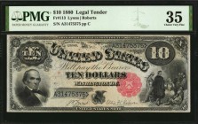 Legal Tender Notes

Fr. 113. 1880 $10 Legal Tender Note. PMG Choice Very Fine 35.

A mid-grade example of this $10 Legal Tender Note, which is fou...