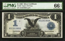 Silver Certificates

Fr. 230. 1899 $1 Silver Certificate. PMG Gem Uncirculated 66 EPQ.

A lovely Gem example of this Black Eagle Silver Certificat...