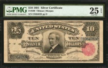 Silver Certificates

Fr. 299. 1891 $10 Silver Certificate. PMG Very Fine 25 EPQ.

A Very Fine example of this Silver Certificate, which is found w...