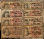 Fourth Issue

Lot of (8) Fr. 1258 & 1261. 10 Cents. Fourth Issue. Very Good to Fine.

A grouping of eight 10 Cent fractionals, with grades ranging...