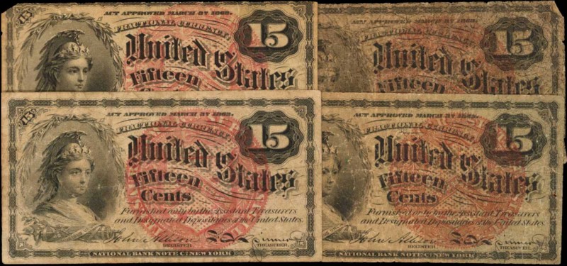 Fourth Issue

Lot of (4). Fr. 1268. 15 Cents. Fourth Issue. Very Good.

A qu...