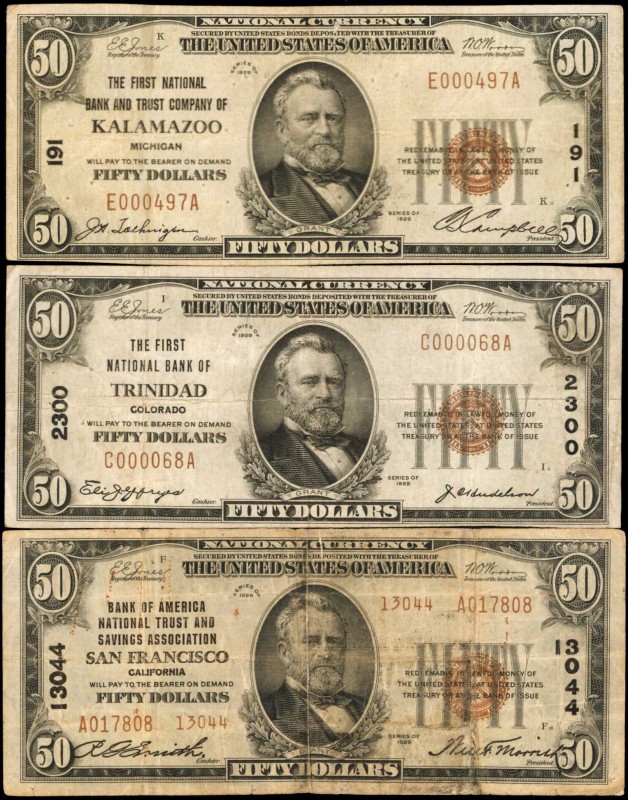 Mixed National Banknotes

Lot of (3) Mixed Nationals. $50 Fr. 1803-1 & 1803-2....