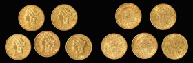 Liberty Head Double Eagle

Lot of (5) San Francisco Mint Liberty Head Double Eagles, 1898-1905.

Included are: 1898-S; 1900-S; 1902-S; 1903-S and ...