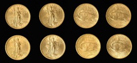Saint-Gaudens Double Eagle

Lot of (4) 1908 and 1910 Saint-Gaudens Double Eagles.

Included are: (1) 1908 and (3) 1910.