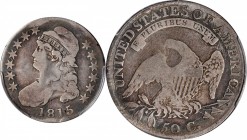 Capped Bust Half Dollar

1815/2 Capped Bust Half Dollar. O-101a. Rarity-3. VG-8 (PCGS).

A second example of the key date 1815/2 half dollar in th...