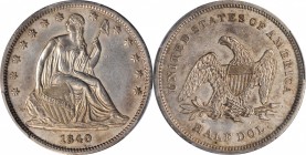 Liberty Seated Half Dollar

1840 Liberty Seated Half Dollar. WB-6. Rarity-4. Small Letters (a.k.a. Reverse of 1839). Repunched Date. AU Details--Cle...