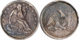 Liberty Seated Half Dollar

1840 Liberty Seated Half Dollar. WB-2. Rarity-5. Late Die State. Small Letters (a.k.a. Reverse of 1839). VF-35 (PCGS).
...