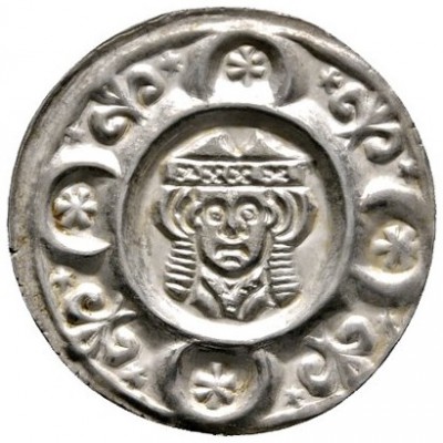 Augsburg, Bistum
Udalschalk von Eschenlohe 1184-1202
Brakteat. Mitrierter Bisc...