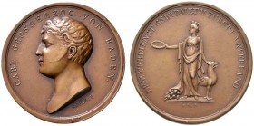 Baden-Durlach
Karl Ludwig Friedrich 1811-1818
Bronzene Zivilverdienstmedaille 1817 von C.W. Doell. Büste mit kurzem Haar nach links, auf dem erhöhte...