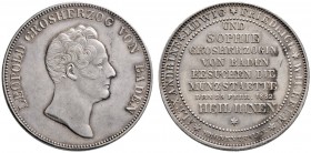 Baden-Durlach
Leopold 1830-1852
Kronentaler 1832. Münzbesuch. AKS 83, J. 48, Thun 20, Kahnt 24.
selten, feine Tönung, gutes vorzüglich