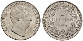 Baden-Durlach
Leopold 1830-1852
Gulden 1845. AKS 95, J. 62.
Prachtexemplar, fast Stempelglanz