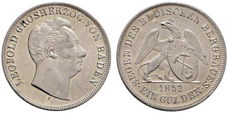 Baden-Durlach
Leopold 1830-1852
Ausbeute-Gulden 1852. AKS 96, J. 66.
vorzügli...