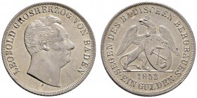 Baden-Durlach
Leopold 1830-1852
Ausbeute-Gulden 1852. AKS 96, J. 66.
vorzüglich-Stempelglanz