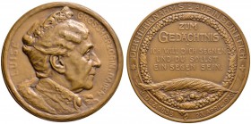 Baden-Durlach
Luise Marie Elisabeth, Großherzogin *1838, †923
Bronzemedaille 1923 von R. Mayer (Vorderseite), auf ihren 15. Todestag. Brustbild mit ...