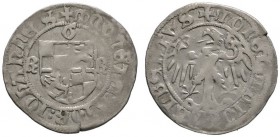 Brandenburg-Franken
Johann IV. Alchimysta und Albrecht Achilles 1440-1464
Schilling o.J. (ab 1443) -Neustadt a.d. Aisch-. Nach der Konvention zu Kit...