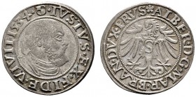 Brandenburg-Preußen-Herzogtum (Ostpreußen)
Albrecht von Brandenburg 1525-1569. Groschen 1534 -Königsberg-. Neumann 45.
vorzüglich