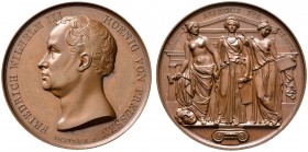 Brandenburg-Preußen
Friedrich Wilhelm III. 1797-1840
Bronzene Prämienmedaille o.J. von Jachtmann, der Akademie der Künste in Berlin. Büste nach link...