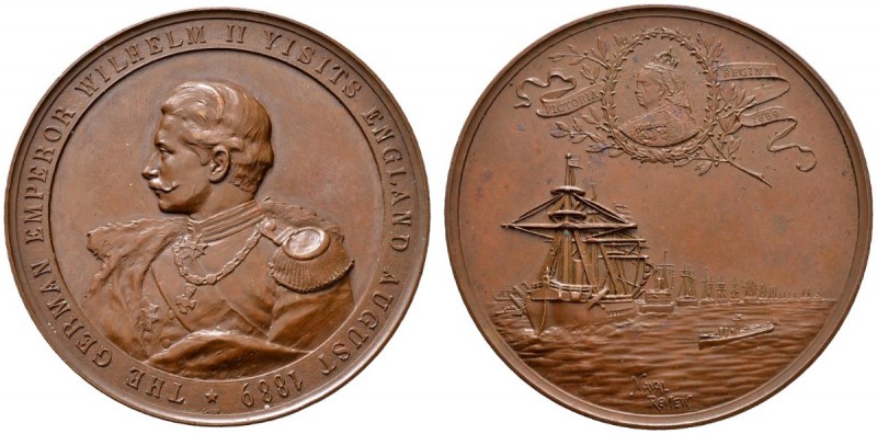 Brandenburg-Preußen
Wilhelm II. 1888-1918
Bronzemedaille 1889 von Lauer, auf s...