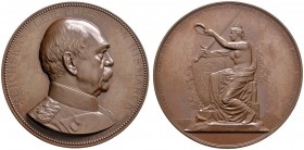 Brandenburg-Preußen
Wilhelm II. 1888-1918
Große Bronzemedaille o.J. (1896/97) von K. Schwenzer, auf den Reichskanzler Otto Fürst von Bismarck (1815-...