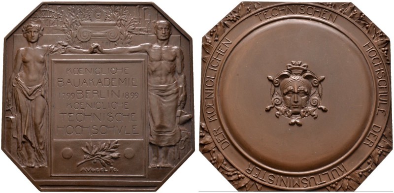 Brandenburg-Preußen
Wilhelm II. 1888-1918
Oktogonale Bronzeplakette 1899 von V...