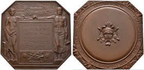Brandenburg-Preußen
Wilhelm II. 1888-1918
Oktogonale Bronzeplakette 1899 von Vogel, auf das 100-jährige Bestehen der Königlichen Bauakademie - König...