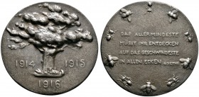 Brandenburg-Preußen
Wilhelm II. 1888-1918
Eisengußmedaille 1916 von Gaul, auf die Kriegsjahre 1914-1916. Baum sowie Jahreszahlen / Vier Zeilen Schri...