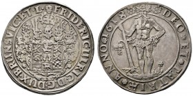 Braunschweig-Wolfenbüttel
Friedrich Ulrich 1613-1634
Taler 1618 -Goslar oder Zellerfeld-. Wilder Mann. Welter 1057A, Dav. 6303. 28,32 g
feine Patin...