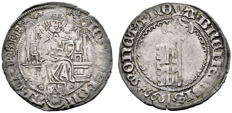 Bremen, Erzbistum
Johann III. Rode 1497-1511. 4 Grote 1499. Von vorn thronender...