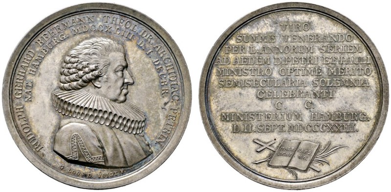 Hamburg, Stadt
Silbermedaille 1823 von Voigt, auf das 50-jährige Amtsjubiläum d...