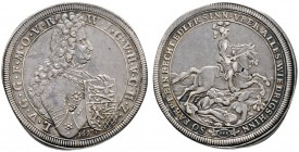 Hohenlohe-Neuenstein-Neuenstein
Wolfgang Julius 1641-1698. Taler 1697 -Nürnberg-. Brustbild des Grafen nach rechts mit Allonge­perücke, mit der Recht...