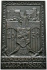 Illertissen, Stadt
Einseitige Bronzegußplakette 1930 mit Signatur OE, auf die Gewerbeschau anlässlich der 500-Jahrfeier der Marktrechtsverleihung. St...