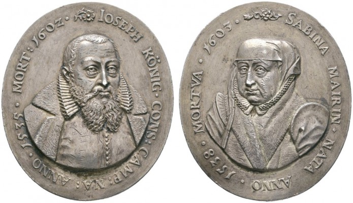 Kempten, Stadt
Hochovale Silbermedaille 1603 von Jan de Vos (unsigniert), auf d...