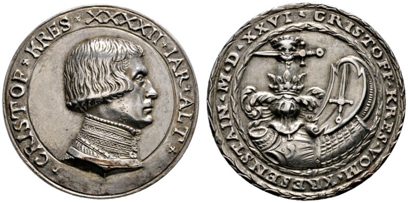 Nürnberg, Stadt
Silbermedaille 1526 von Matthes Gebel, auf Christoph Kress von ...