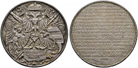 Nürnberg, Stadt
Silbermedaille 1538 von Peter Flötner, auf die Grundsteinlegung der Nürnberger Burgbastei am 3. September 1538. Unter der Kaiserkrone...